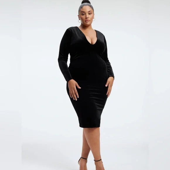 Good American Dresses Nwtgood American Crushed Velvet Deep
